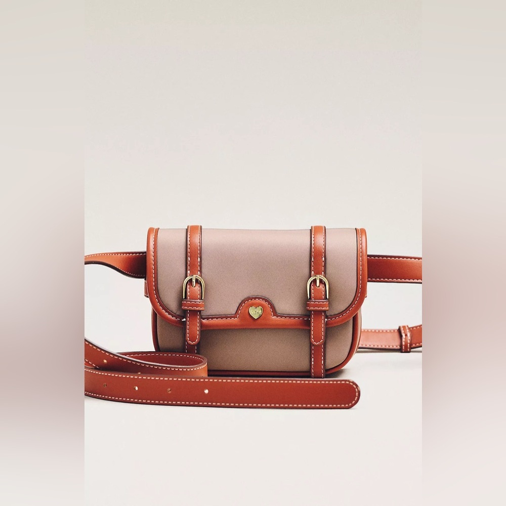 Anthropologie STONEY CLOVER LANE J'ADORE CONVERTIBLE SADDLE BAG French Gray